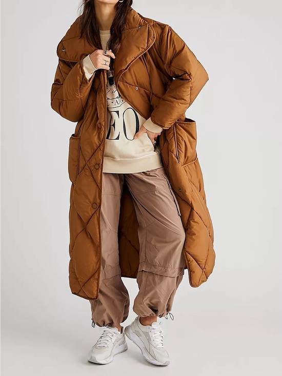 We The Free Jackets & Blazers - We The Free Free People Joanna Maxi Puffer Jacket In Taupe NWT As Is